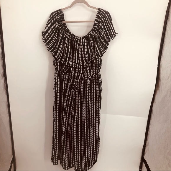 ROZ AND ALI BLACK AND WHITE WIDE LEG JUMPSUIT size 2X - Picture 2 of 13